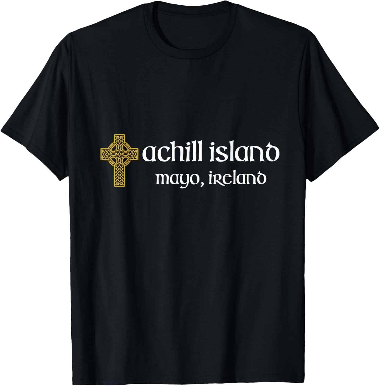 Achill Island Mayo Ireland Celtic Cross T-Shirt - T-Shirt | Black