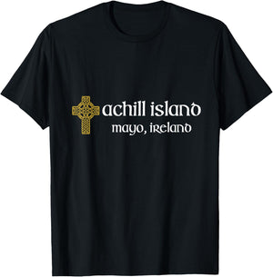Achill Island Mayo Ireland Celtic Cross T-Shirt - T-Shirt | Black