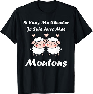 Shepherd Sheep If You Look Me I'm With My Sheep T-Shirt - T-Shirt | Black