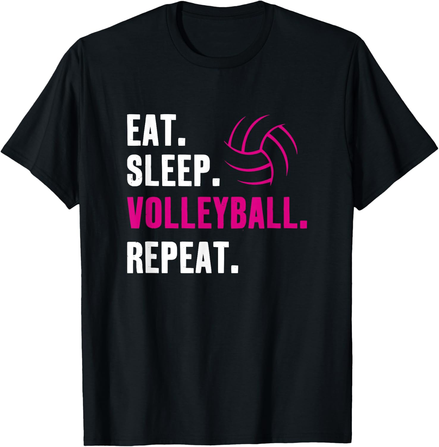 Eat Sleep Volleyball Repeat T-Shirt - T-Shirt | Black