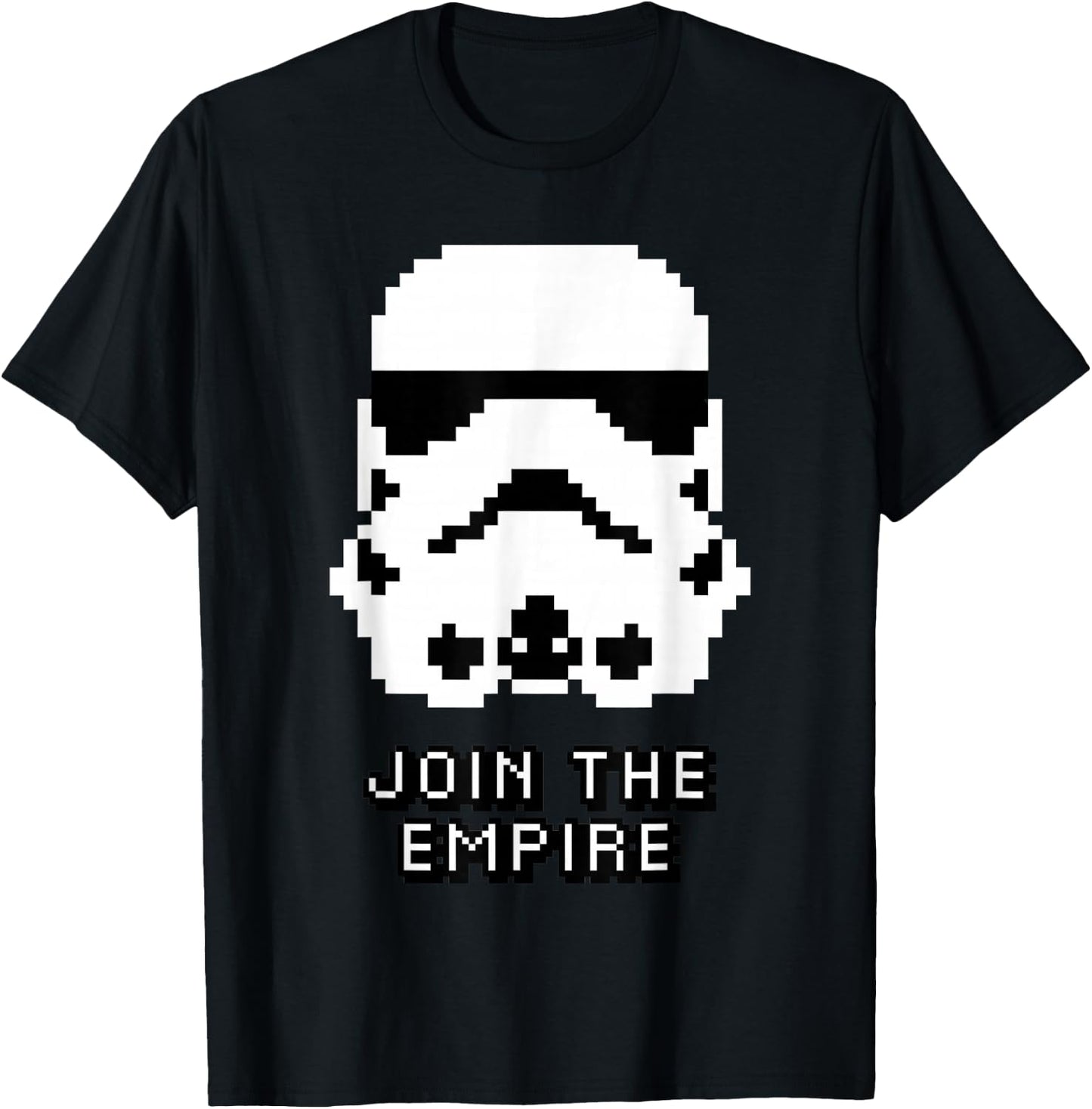 Star Wars Stormtrooper Big Face Pixel Art Join The Empire T-Shirt - T-Shirt | Black