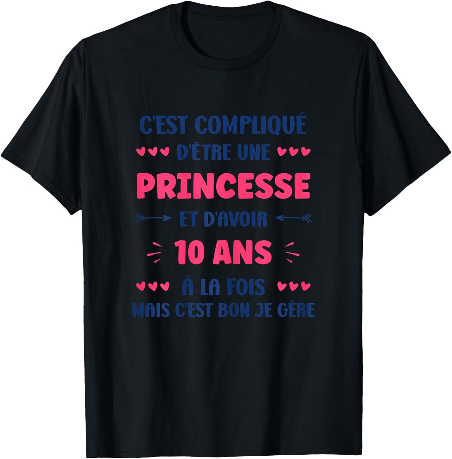 Funny Girl 10 Years Princess Birthday 10 Years T-Shirt - T-Shirt | Black