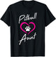 Pitbull Aunt Love Dog Paw Print Cool Animal Lover Gifts Men Women Kids T-Shirt - T-Shirt | Black