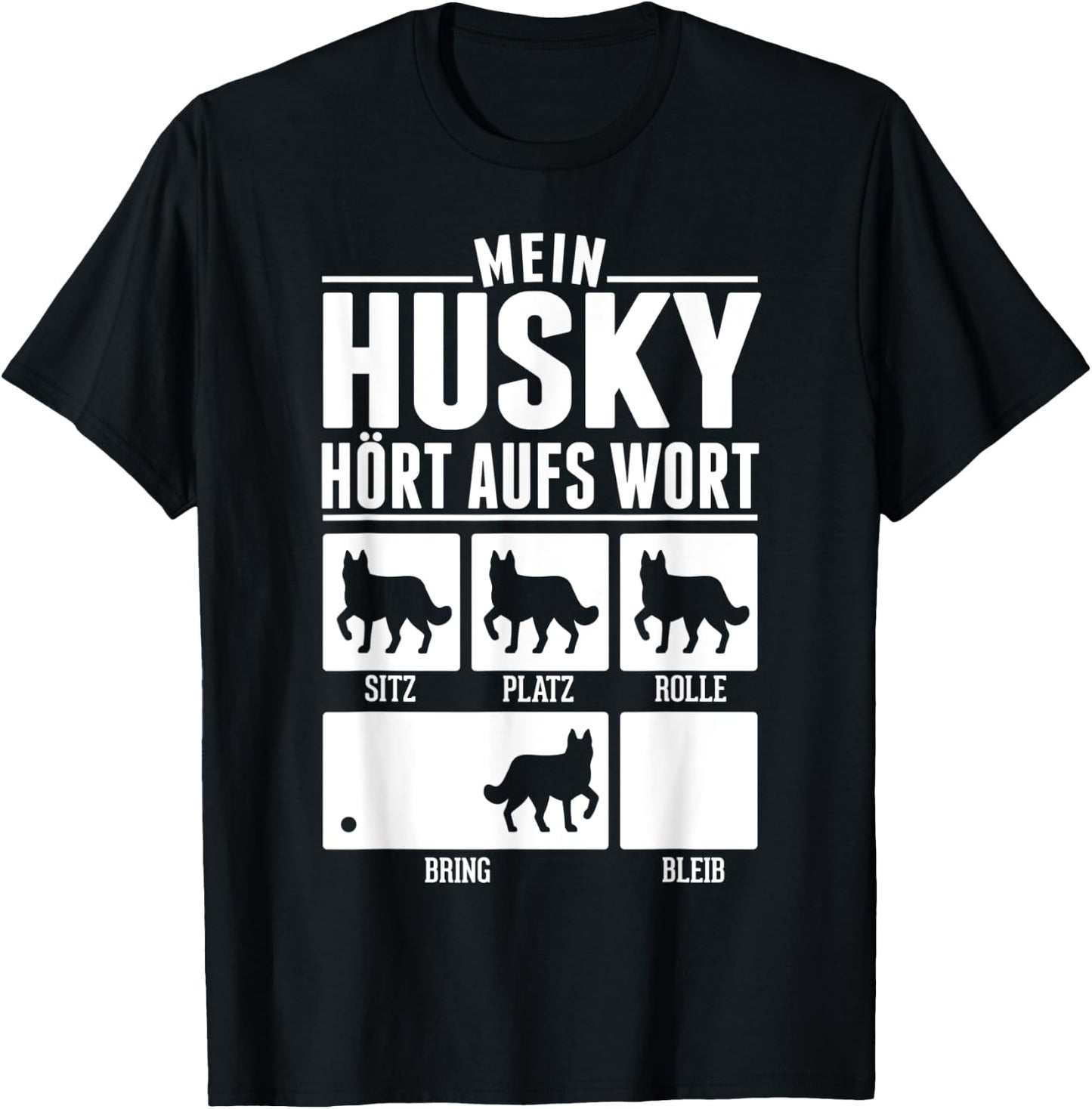 Mein Husky hört aufs Wort T-Shirt - T-Shirt | Black