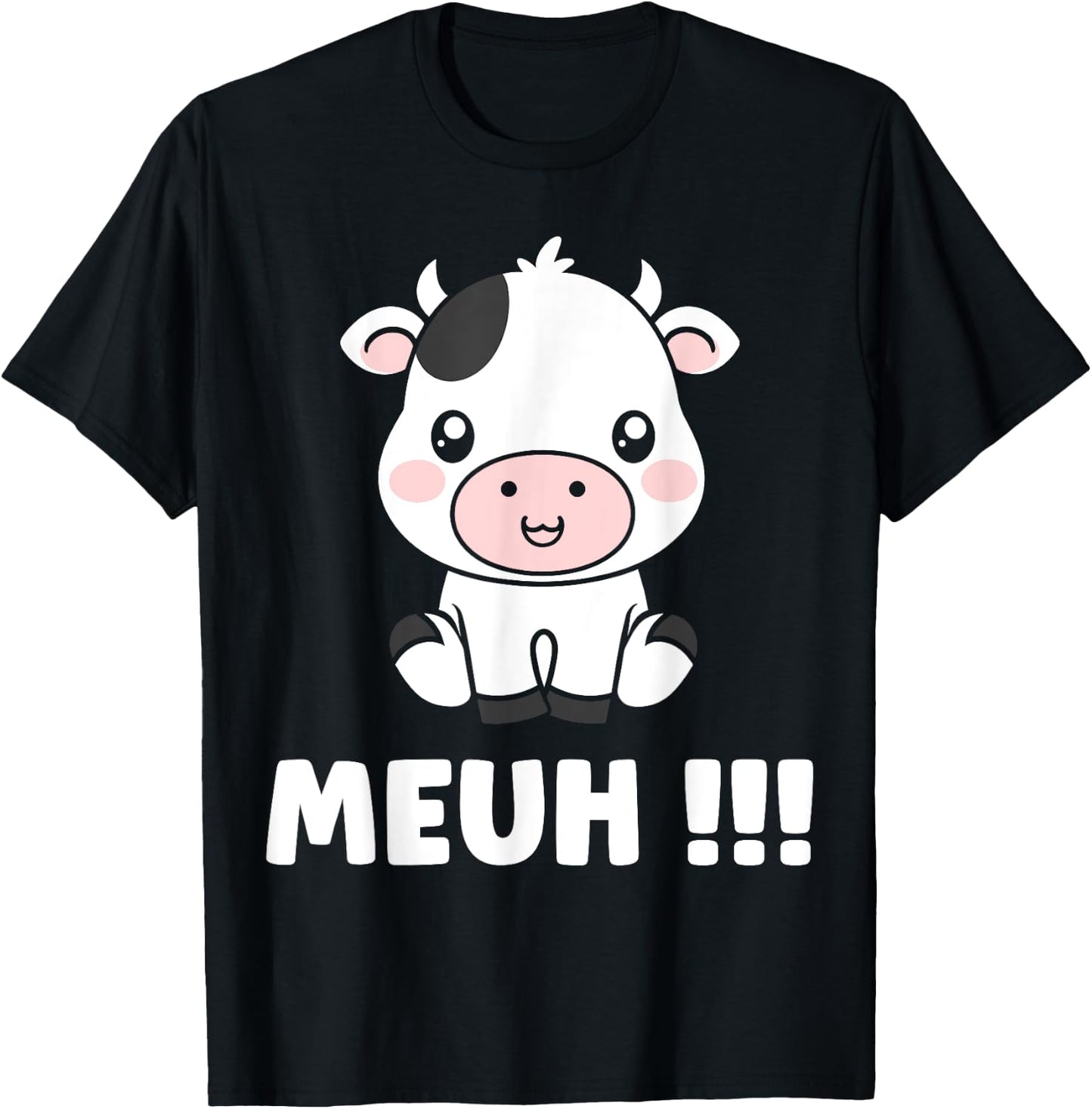 Petite vaches mignonne humour Animale meuh vache T-Shirt - T-Shirt | Black