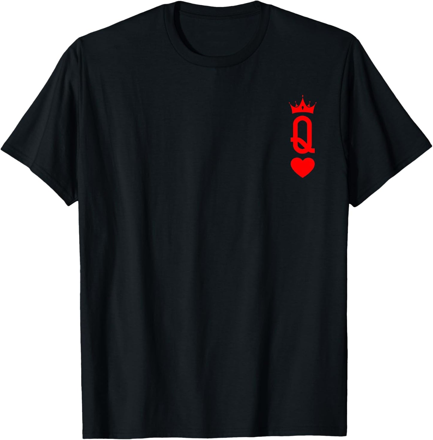 Queen of Heart King And Queen Easy Couple Halloween Costume , black T-Shirt - T-Shirt | Black