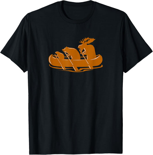 Canoeing Beaver Bear Moose Canoe Team Funny T-Shirt - T-Shirt | Black