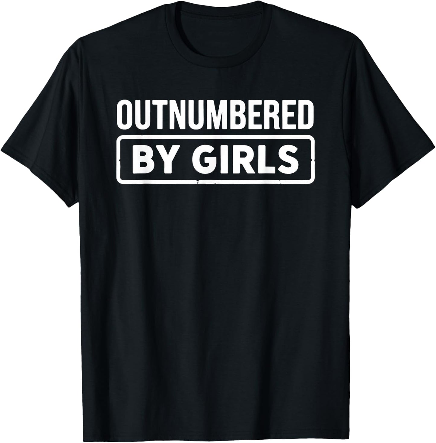 Outnumbered by Girls Retro Vintage T-Shirt - T-Shirt | Black