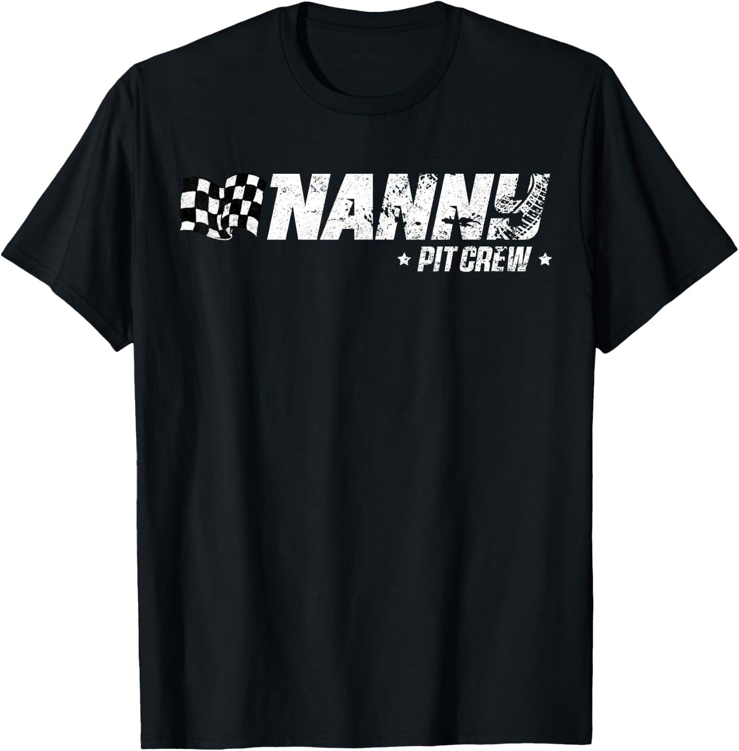 Nanny Pit Crew Race Car Birthday Family Racing T-Shirt - T-Shirt | Black