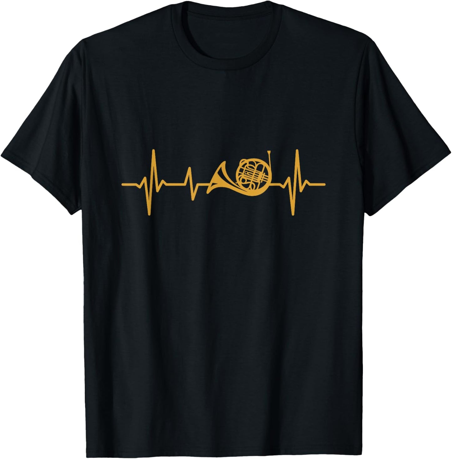 Waldhornist Herzschlag Waldhorn T-Shirt - T-Shirt | Black