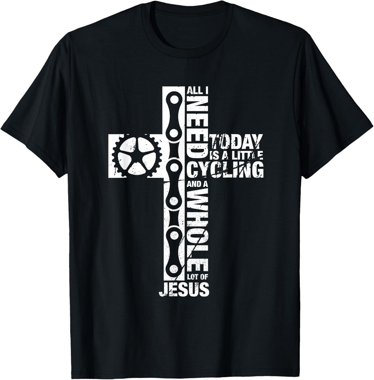 Bluetonic Cycling All I Need Is Cycling And Jesus Christian Religious Gifts T-Shirt - T-Shirt | Black