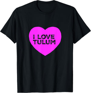 I love Tulum Mexico Boho Vibes Souvenir Beach Men Women Kids T-Shirt - T-Shirt | Black