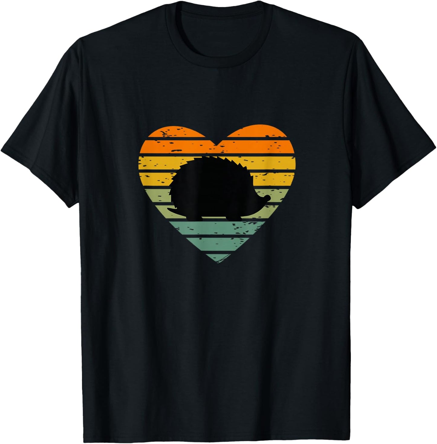 Ich Liebe Igel Retro Herz Tierfreund Igelfan Kinder Igel T-Shirt - T-Shirt | Black