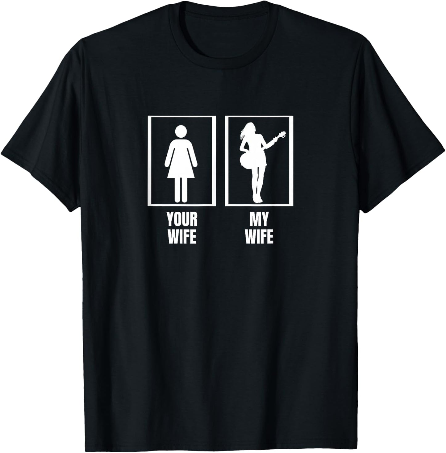 Your Wife My Wife Bass Guitar Husband Funny Bass Player T-Shirt - T-Shirt | Black