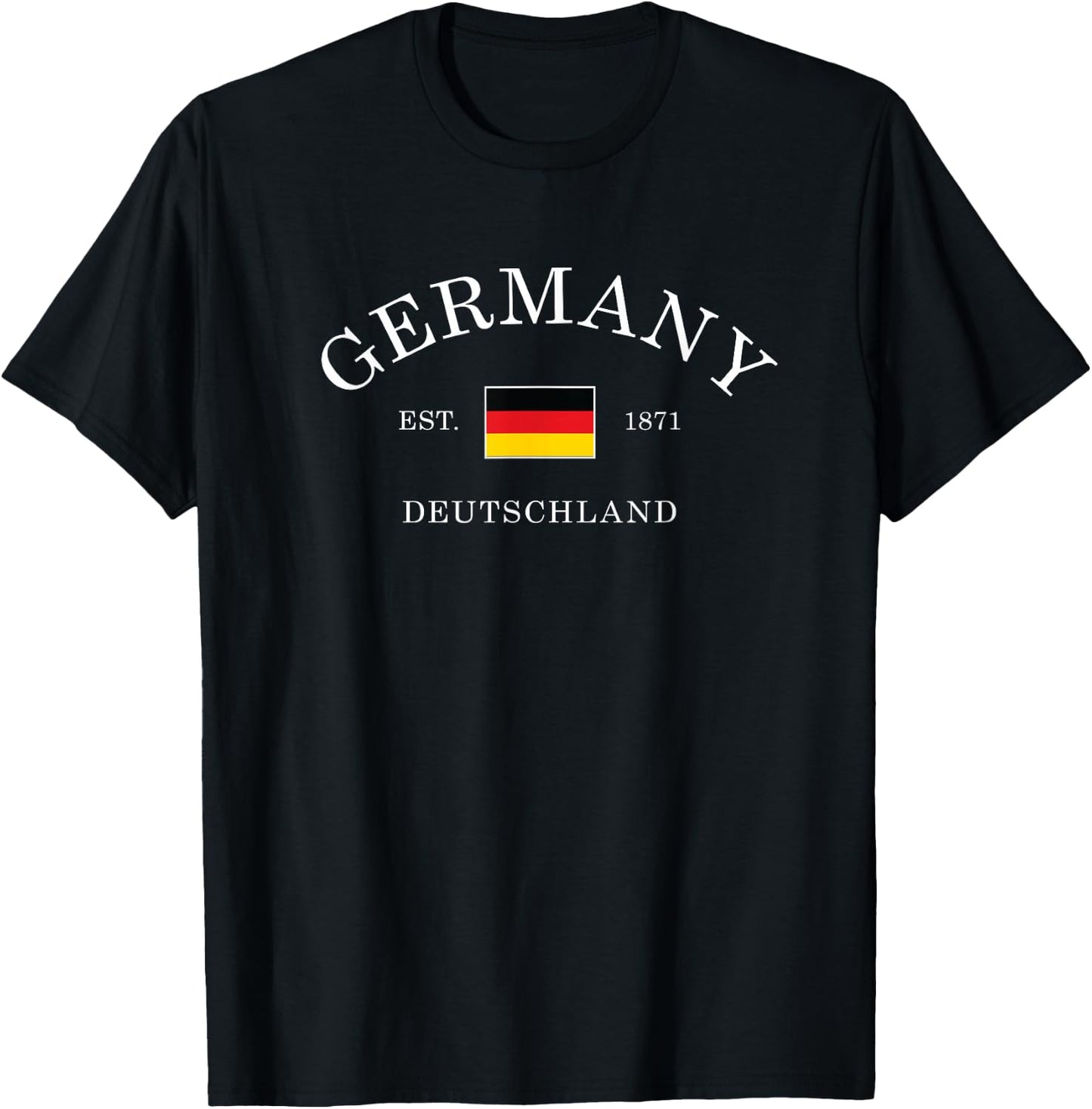 Vintage Deutschland Germany Flag German Souvenir Retro T-Shirt - T-Shirt | Black