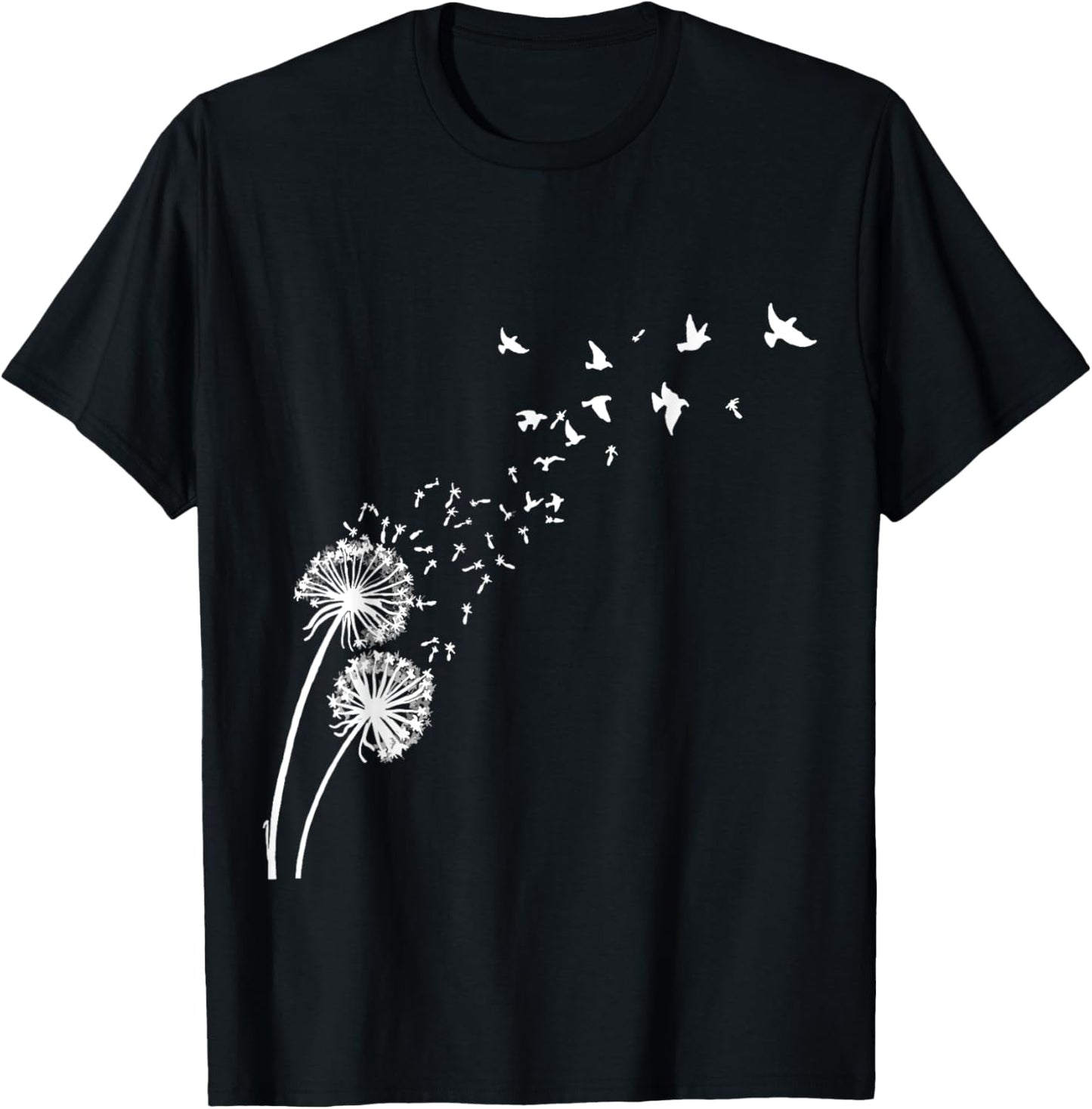 Dandelion Birds Shirt Dandelion Shirt Funny Fly T-Shirt - T-Shirt | Black