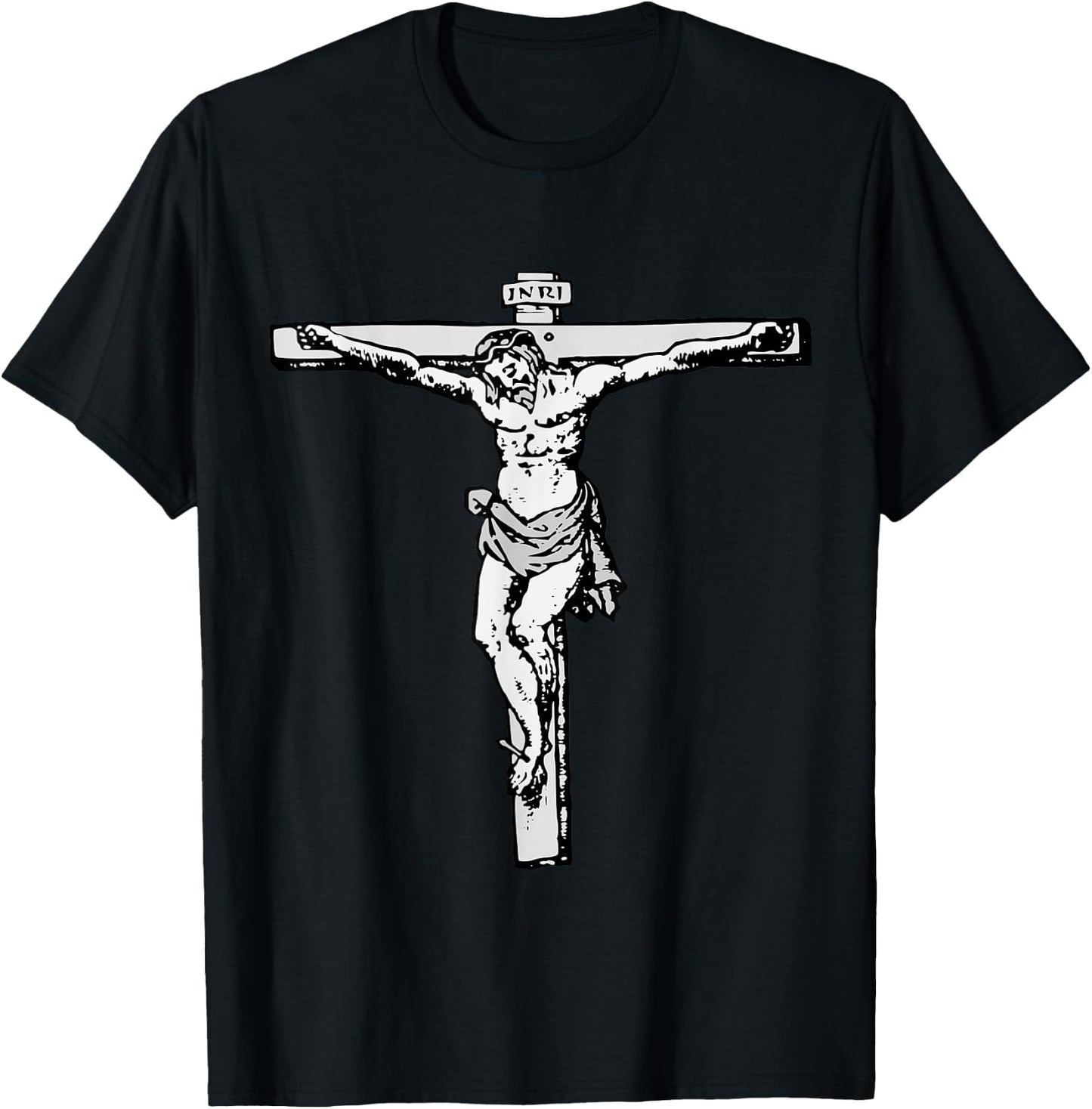 Lord Jesus Christ of Nazareth Crucifix INRI Cross T-Shirt - T-Shirt | Black