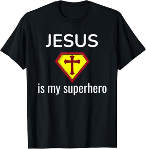 Jesus Is My Superhero Funny Christian Gift Religious T-Shirt - T-Shirt | Black