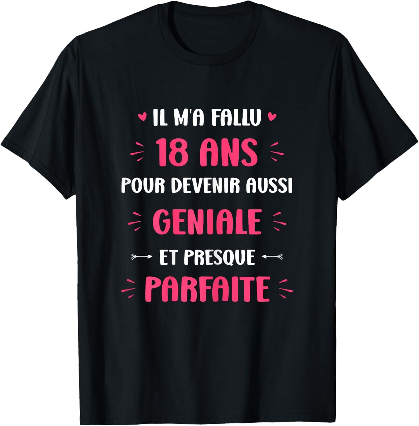 Funny Awesome 18 Years Woman Birthday 18 Years , Black, Female X-Small T-Shirt - T-Shirt | Black