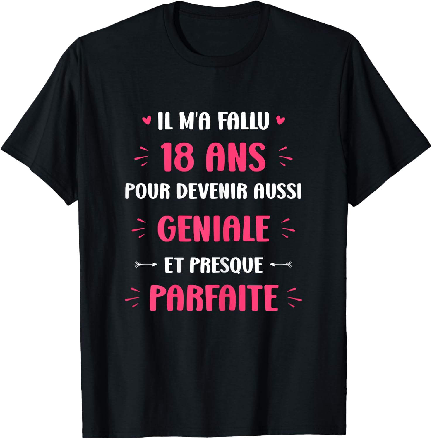 Funny Awesome 18 Years Woman Birthday 18 Years , Black, Female X-Small T-Shirt - T-Shirt | Black