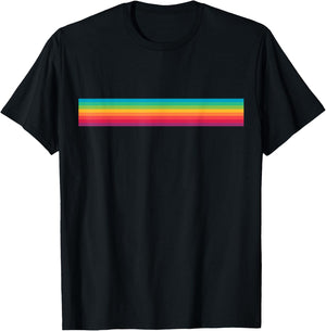 Regenbogen Bunte Streifen | Linien Standard T-Shirt - T-Shirt | Black