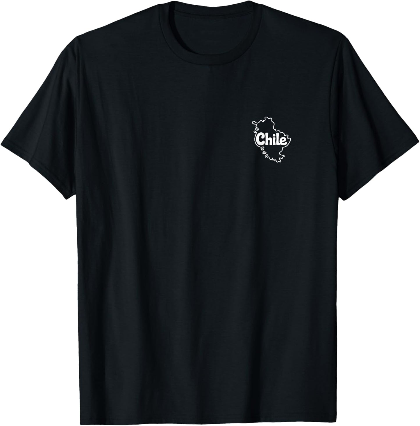 Chile Minimalist Badge Patch Line Art T-Shirt - T-Shirt | Black