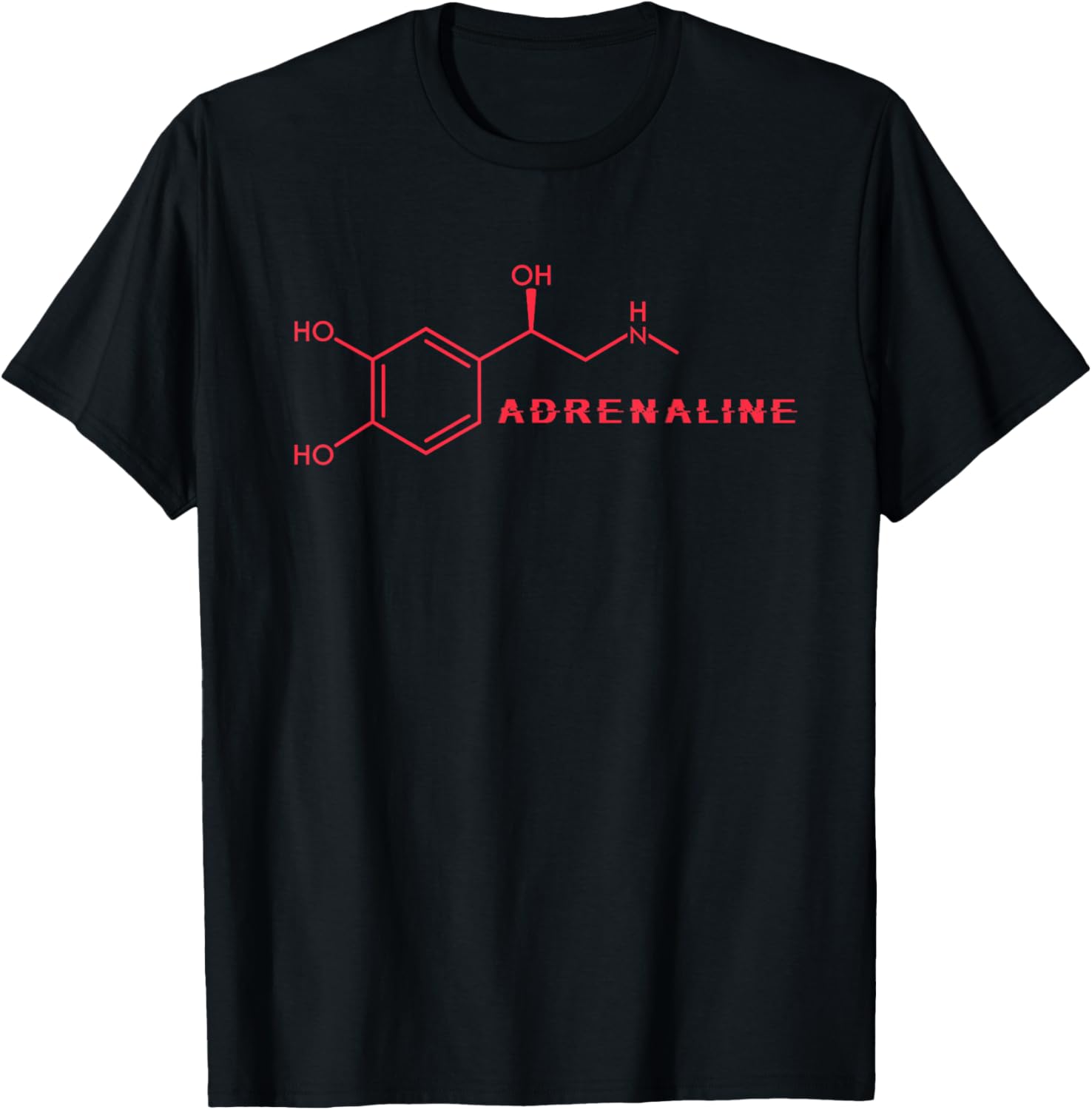 Adrenaline Molecule Epinephrine Chemistry Chemical Symbol T-Shirt - T-Shirt | Black