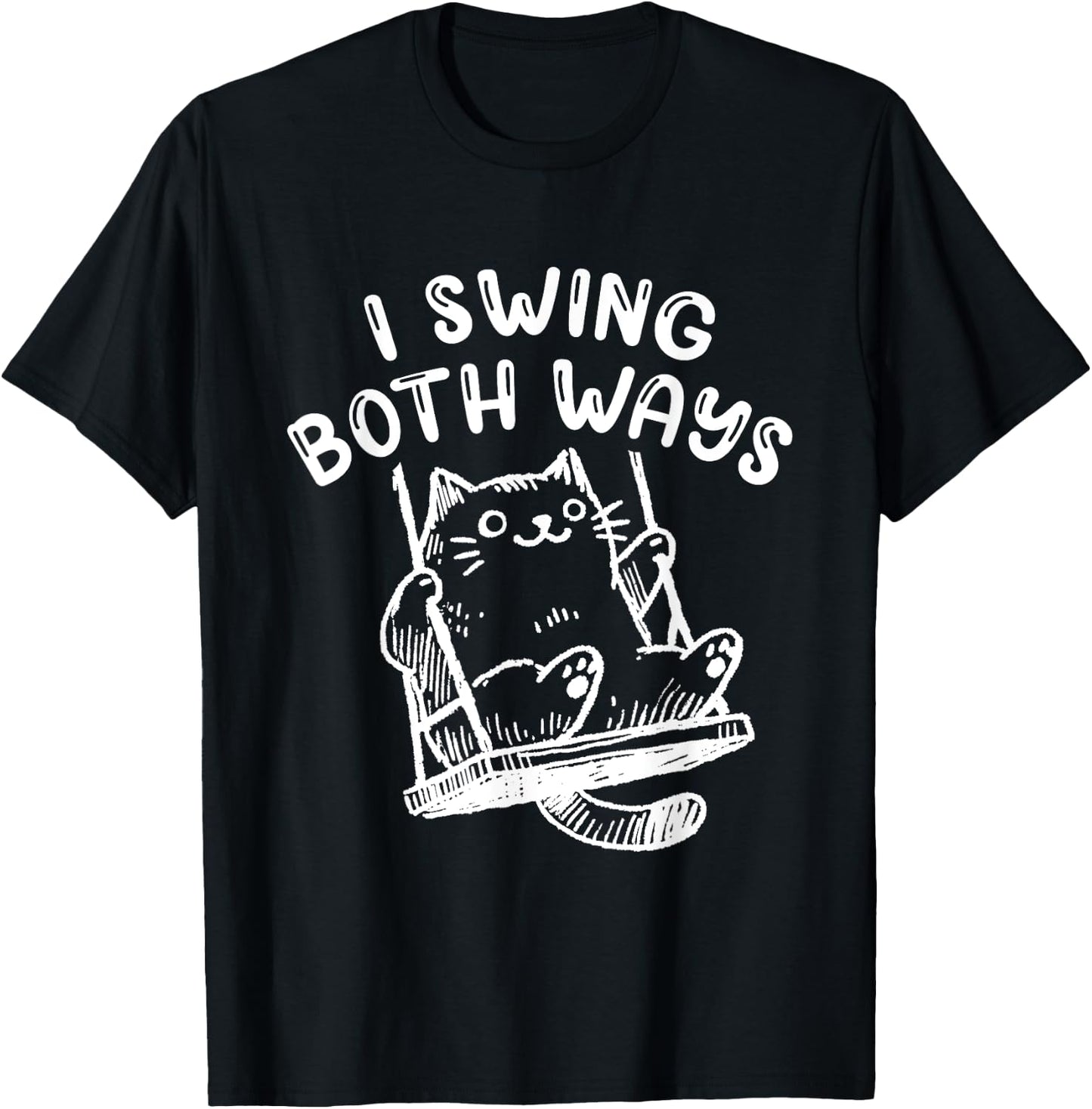 Bisexuell Bi Pride Cute Cat I Swing Both Ways Women T-Shirt - T-Shirt | Black