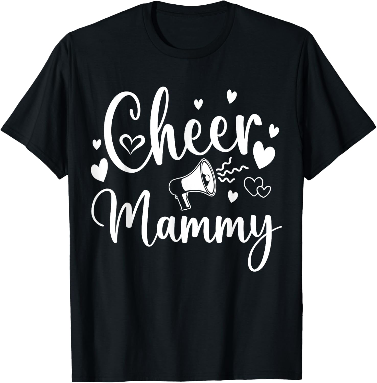 Funny Cheer Mammy Cheerleading Cute Mom Grandma Matching T-Shirt - T-Shirt | Black