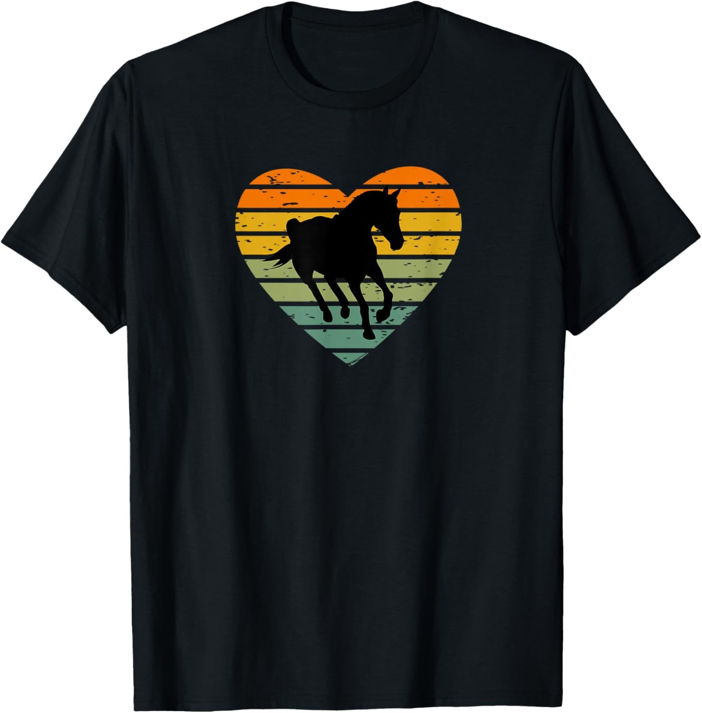 with German Text "Ich liebe Pferde reiten Pferdeliebe", black T-Shirt - T-Shirt | Black