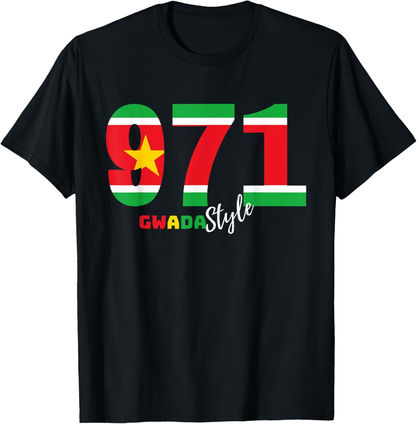 Guadeloupe 971 GwadaStyle - Caribbean Pride Design , Black, S T-Shirt - T-Shirt | Black