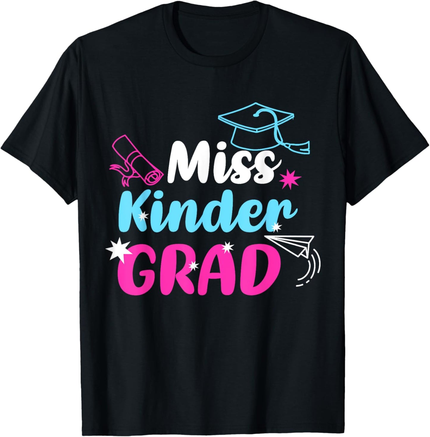 Miss Kinder Grad Toddler Girls Kindergarten Graduation T-Shirt - T-Shirt | Black