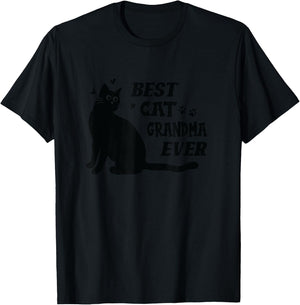 Best Cat Grandma Ever Grandmother and Cats T-Shirt - T-Shirt | Black