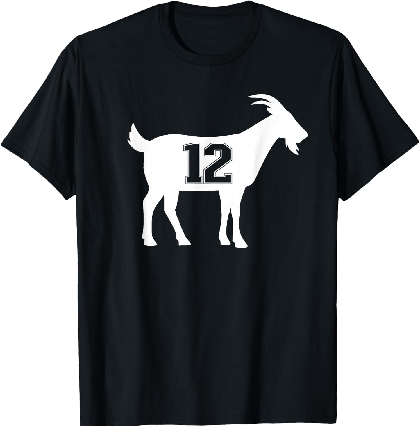 Goat 12 G.O.A.T. Number Twelve Goat T-Shirt - T-Shirt | Black