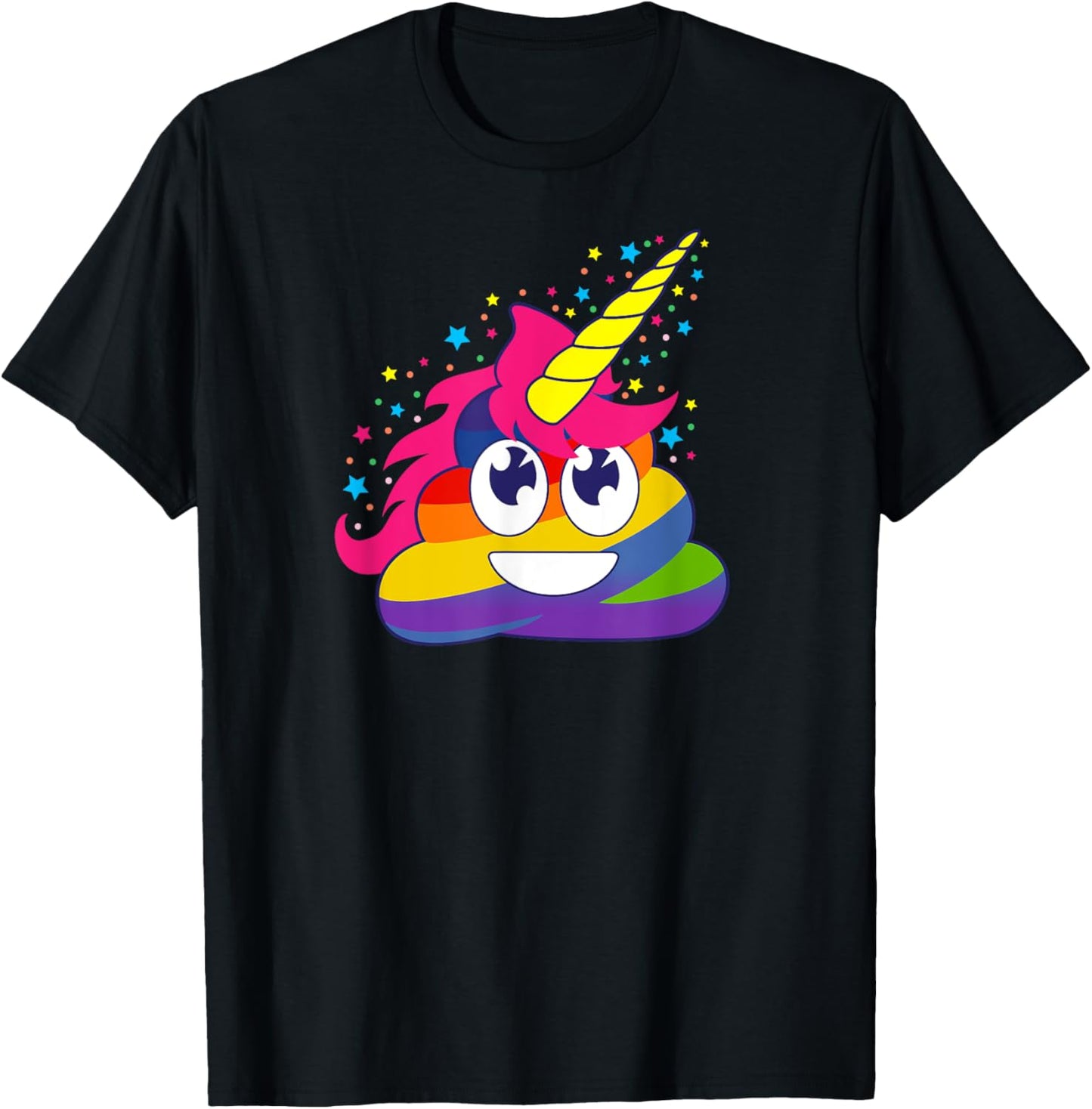 Rainbow Unicorn Poop Funny Cute kawaii kids adults Gift T-Shirt - T-Shirt | Black