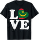 Love Heart Mauritania Proud Mauritania Flag T-Shirt - T-Shirt | Black