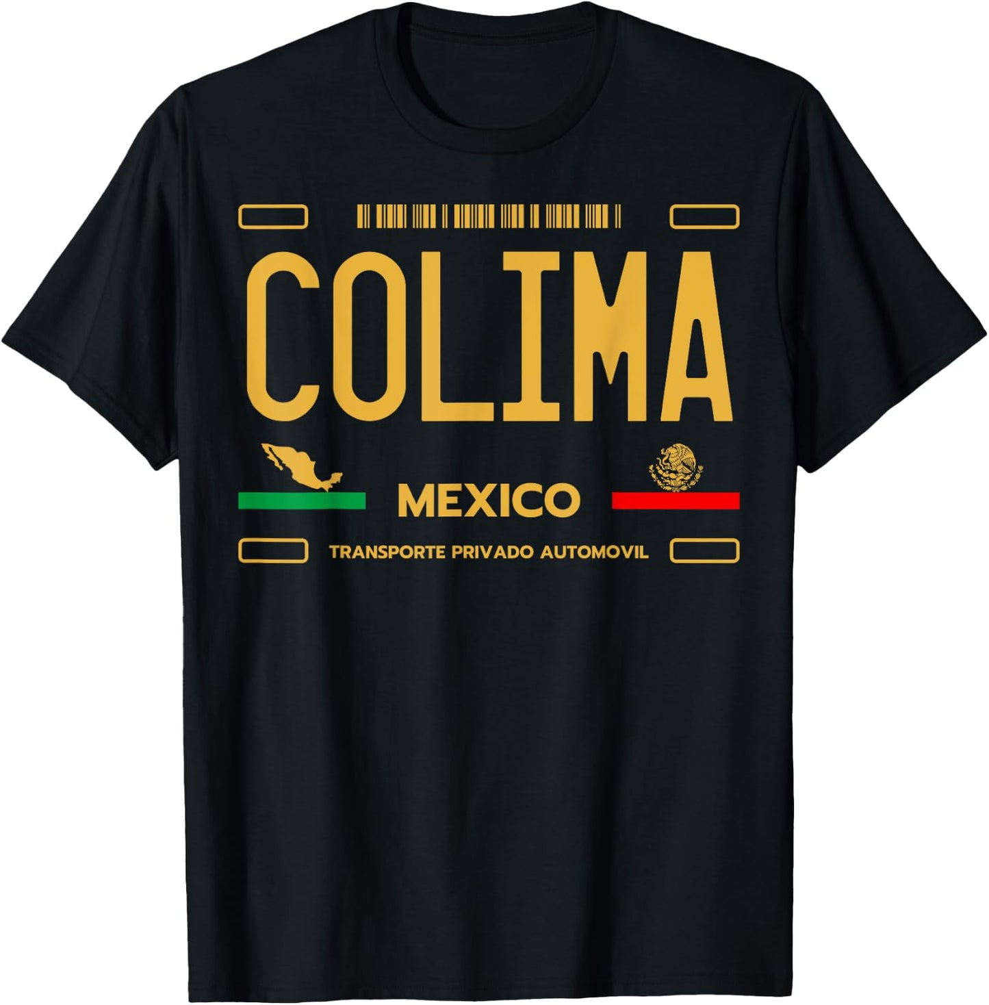 Colima Mexico License Plate Aesthetic, Colima T-Shirt - T-Shirt | Black
