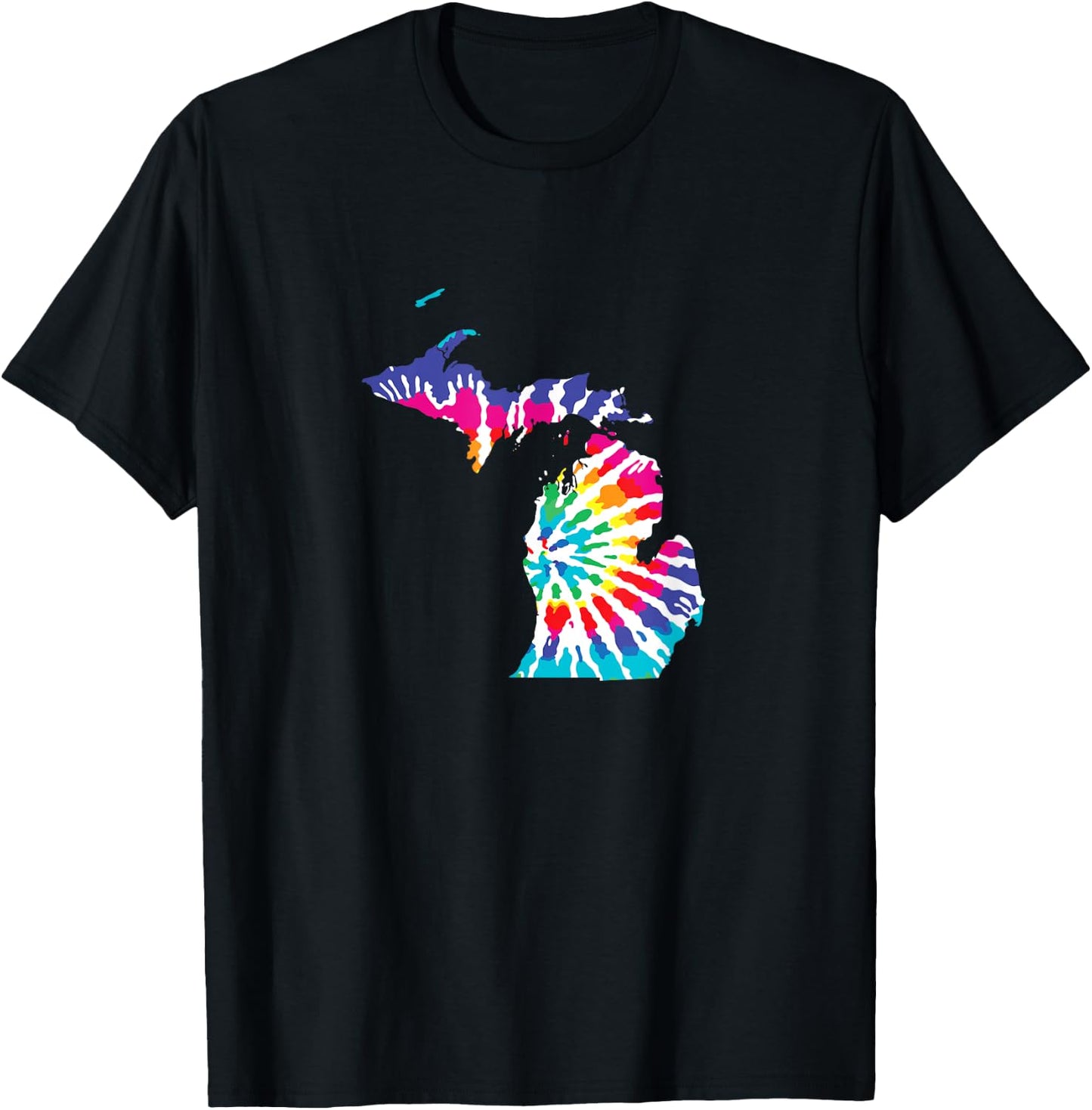 Michigan is Home Tie Dye State Pride T Shirt T-Shirt - T-Shirt | Black
