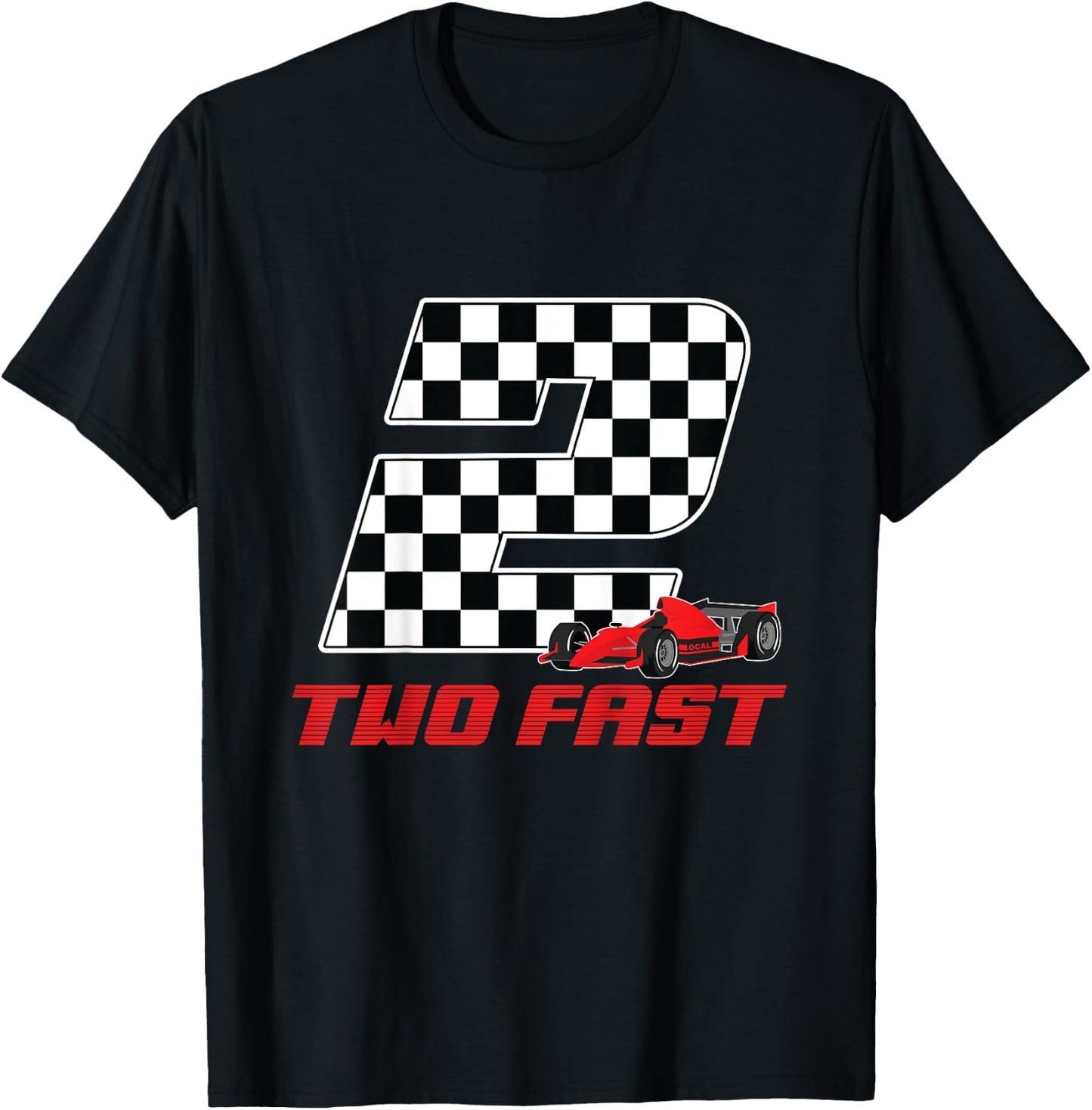 Children's 2nd Birthday 2 Years Old Boy Race Car Two Fast Cars Lover , black T-Shirt - T-Shirt | Black