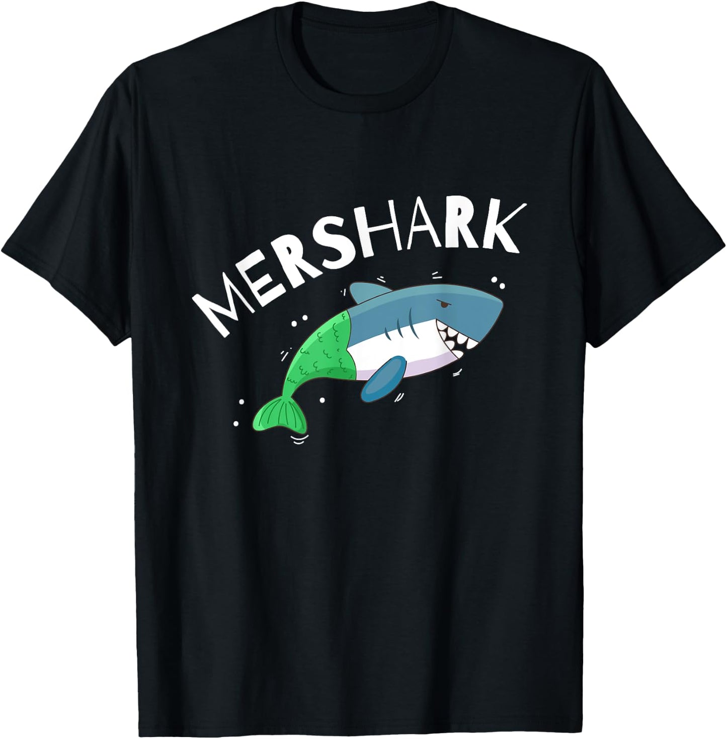 Mershark Funny Mermaid Shark Gift Shark Lovers T-Shirt - T-Shirt | Black