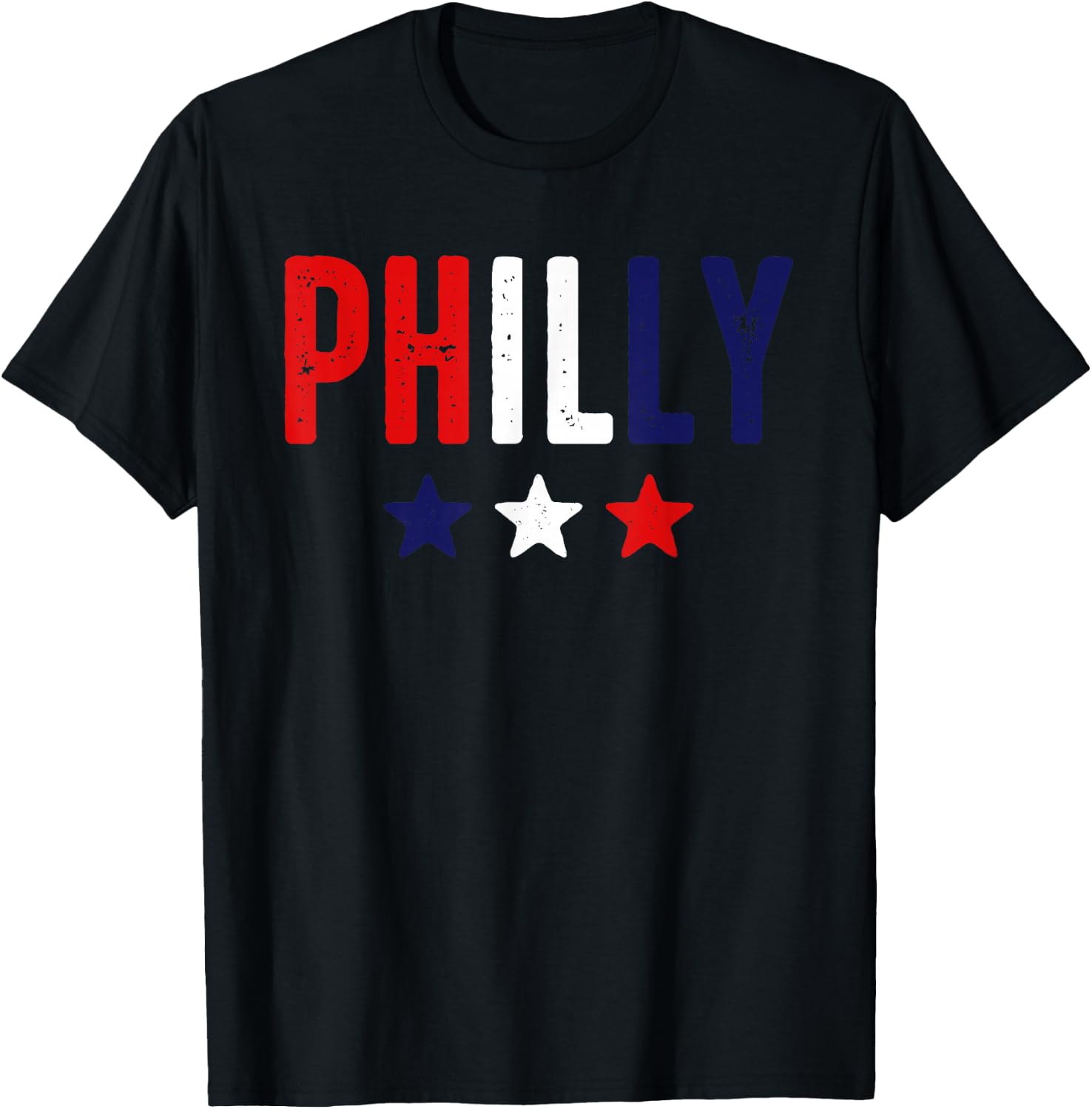 Philadelphia Red White Blue Stars 4th of July Patriotic Gift Kids Men T-Shirt - T-Shirt | Black