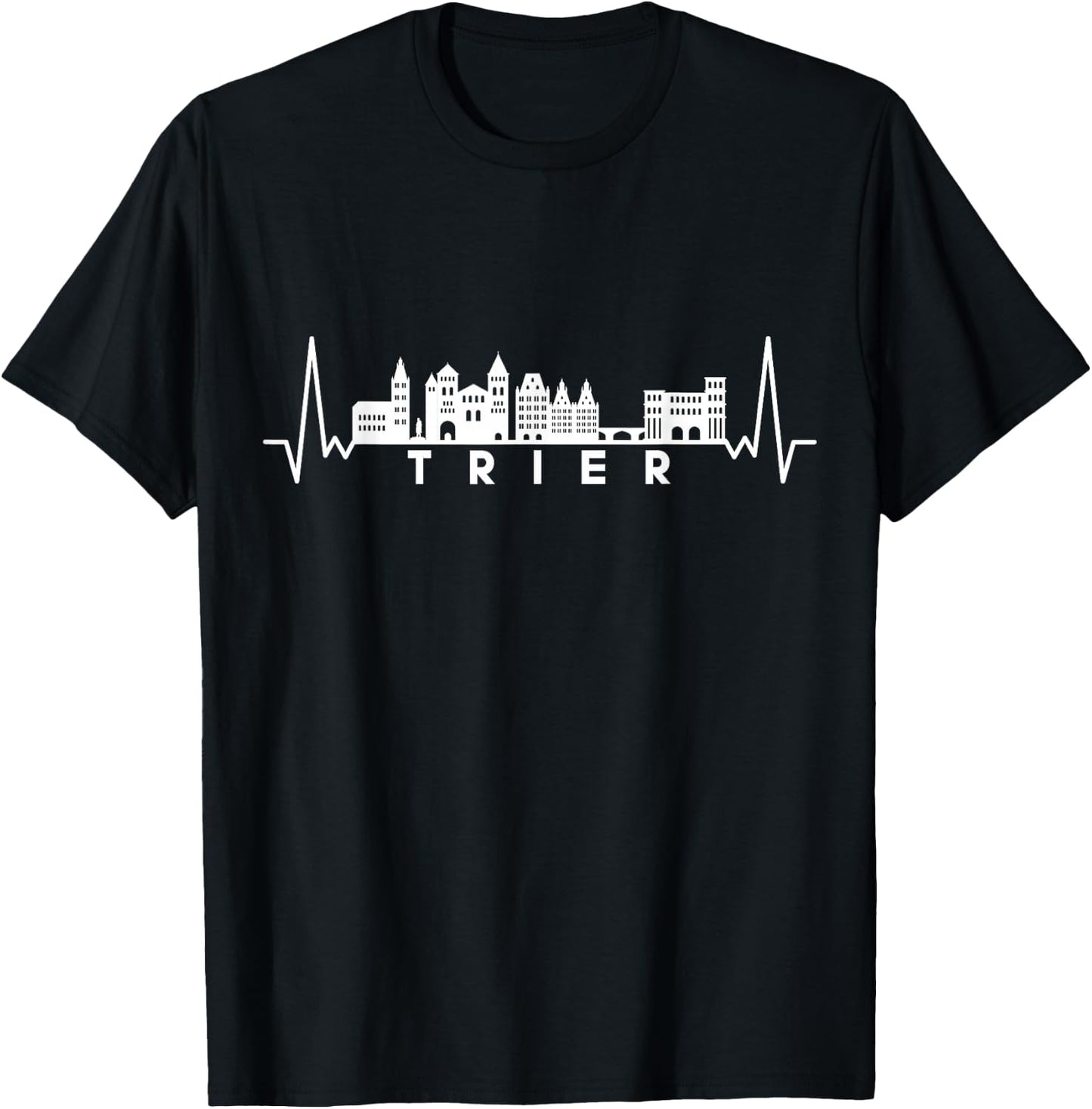 Herzschlag Skyline Deutschland Trier T-Shirt - T-Shirt | Black