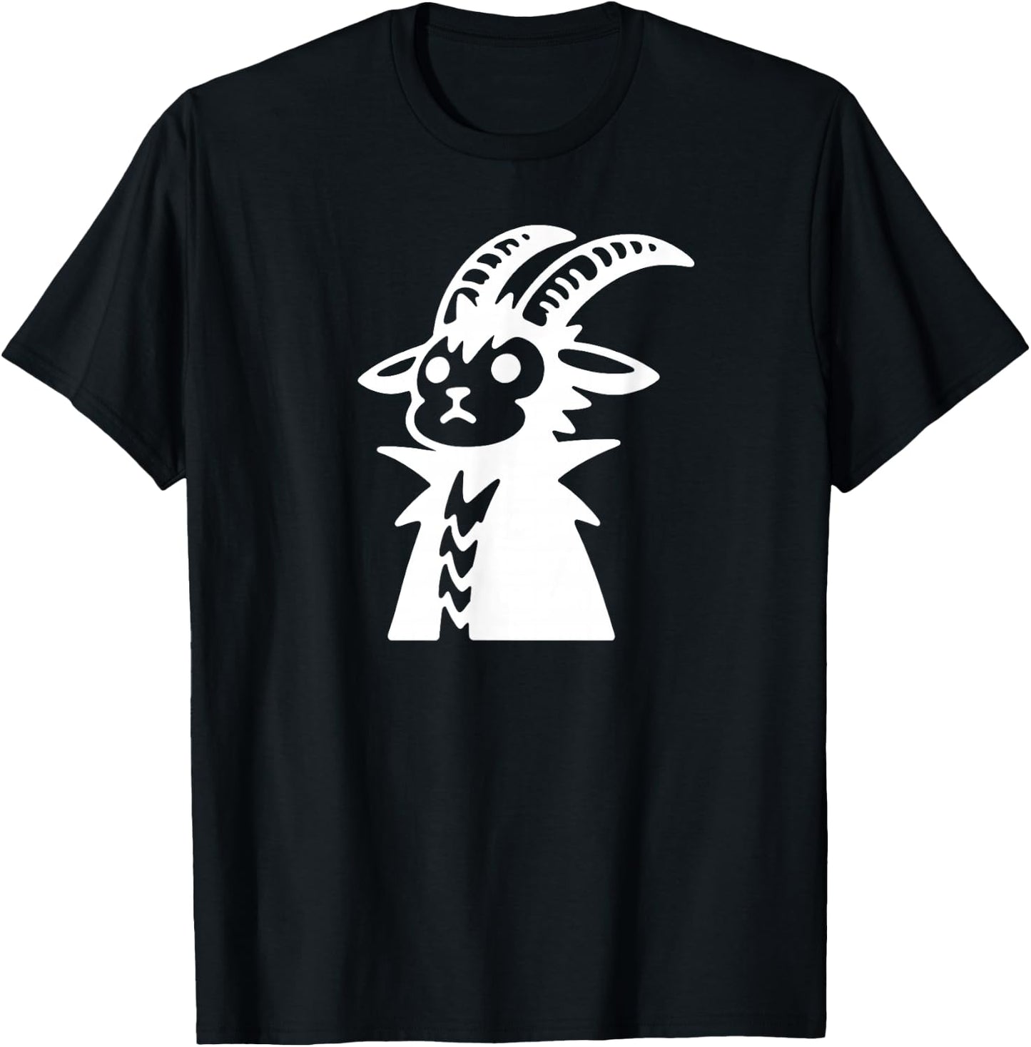 Punk Mountain Goat Cute Funny Silhouette Doodle T-Shirt - T-Shirt | Black