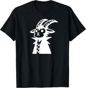 Punk Mountain Goat Cute Funny Silhouette Doodle T-Shirt - T-Shirt | Black