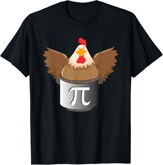 Chicken Pot Pi - Funny Pi Math Lover Math Teacher Math Geek T-Shirt - T-Shirt | Black