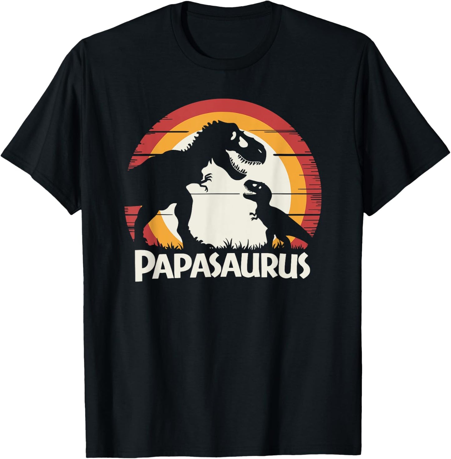 Papa Dinosaur Tyrannosaurus Rex Men's PapaSaurus T-Shirt - T-Shirt | Black