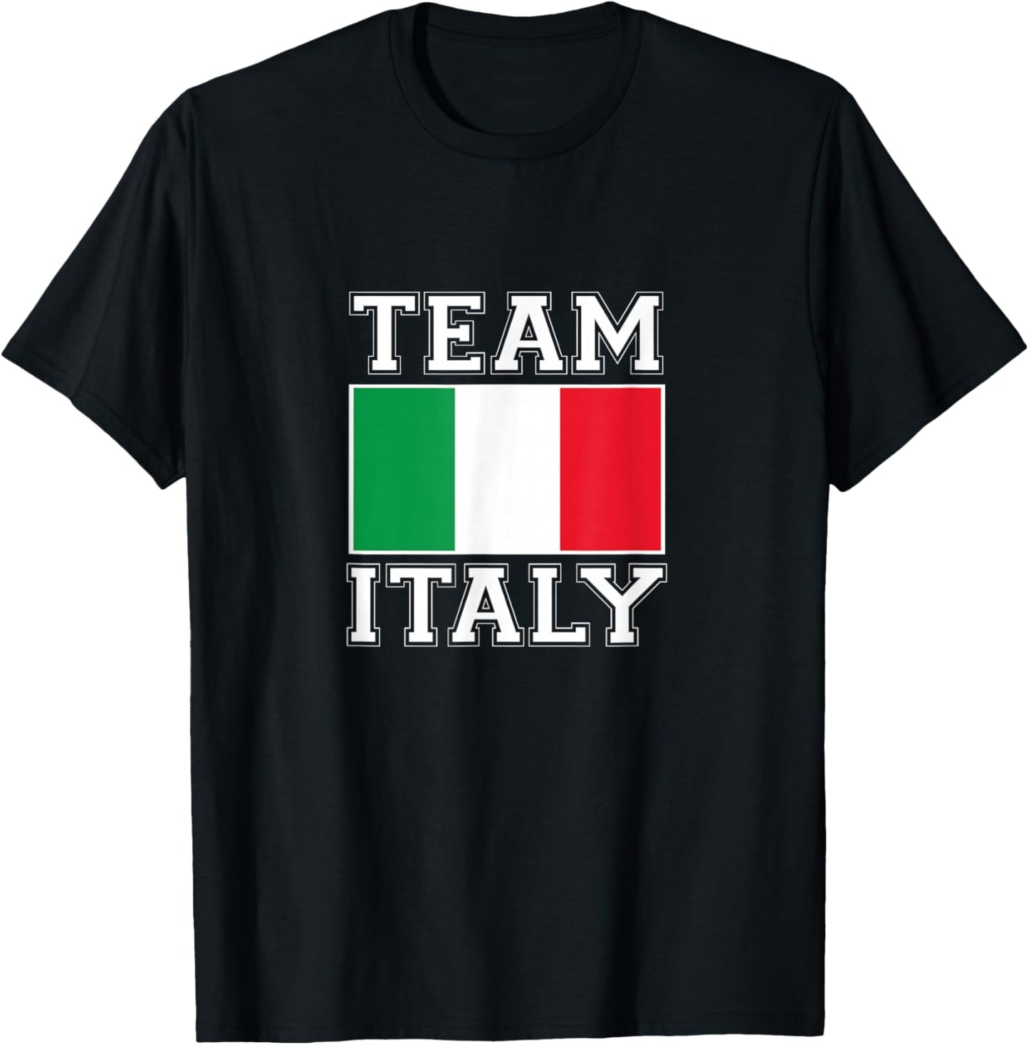 Team Italy Print Italian National Country Flag Italy T-Shirt - T-Shirt | Black
