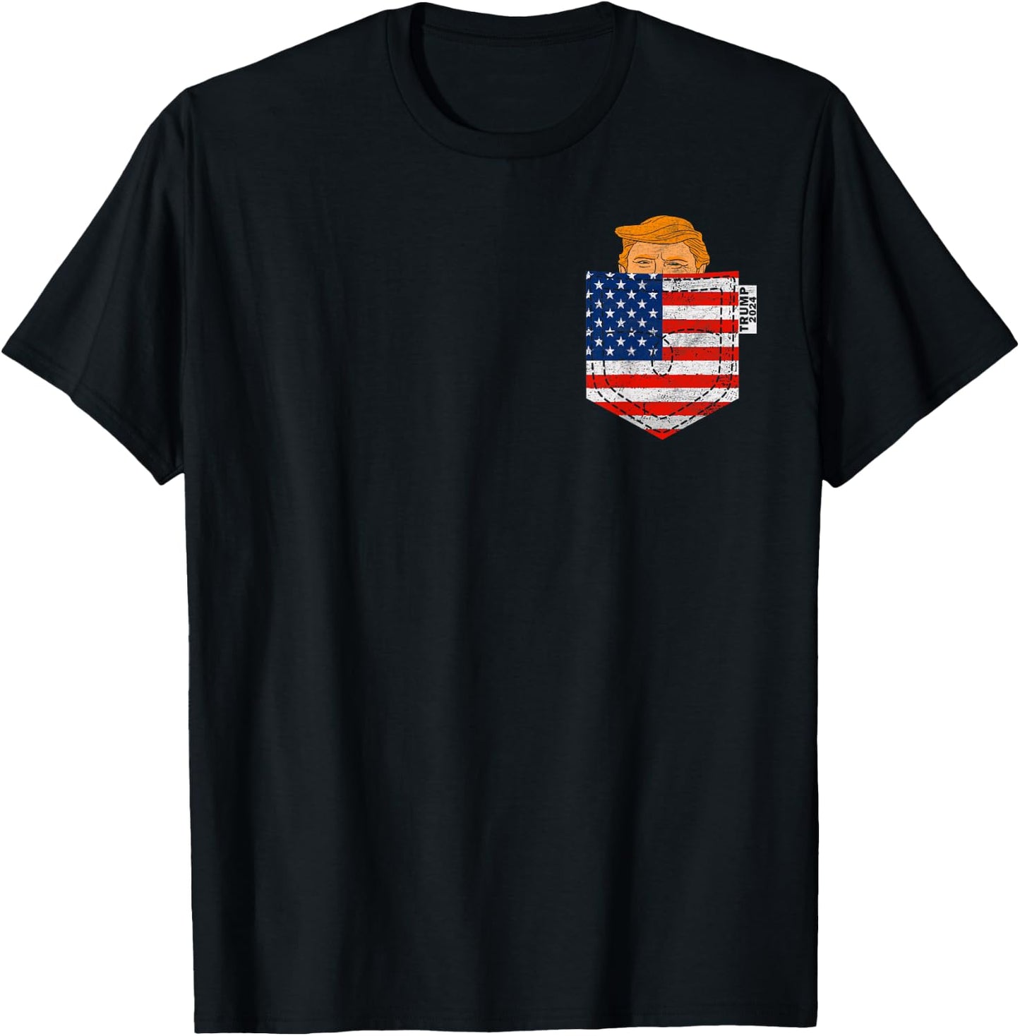 Trump In Your Pocket USA Election Trump For 2024 4th Of July T-Shirt - T-Shirt | Black