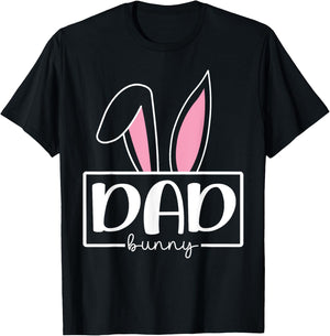 Funny Dad Bunny Happy Easter Family Matching T-Shirt - T-Shirt | Black