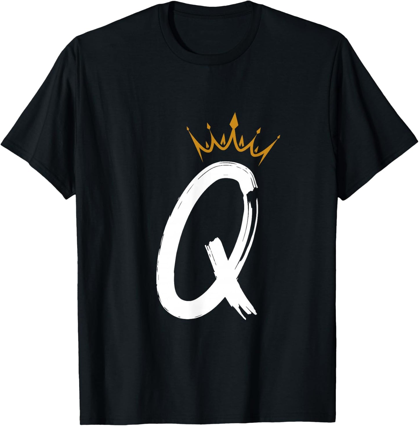 Queen King Letter Q - Favorite Letter With Crown Alphabet T-Shirt - T-Shirt | Black